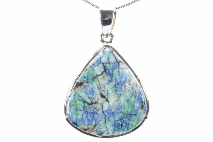 Polished Malachite & Azurite Pendant - Siberia #279057